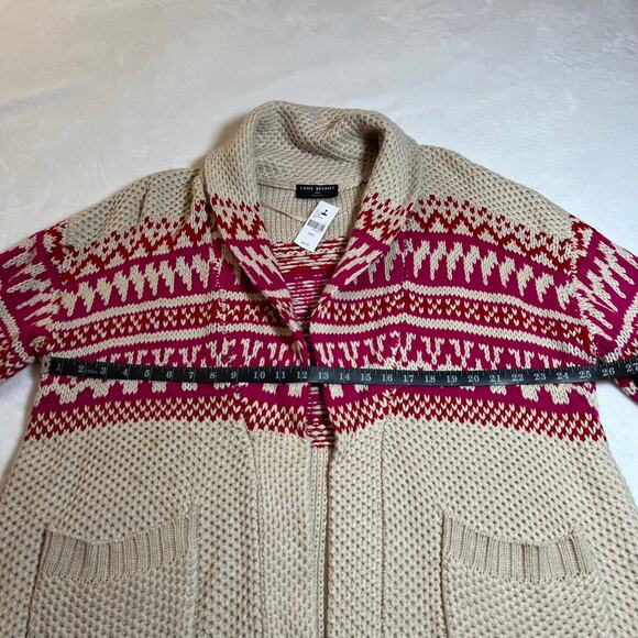 Lane Bryant Shawl Collar Jacquard Cardigan Size 18/20 Open Front Long Line NEW - Picture 10 of 11
